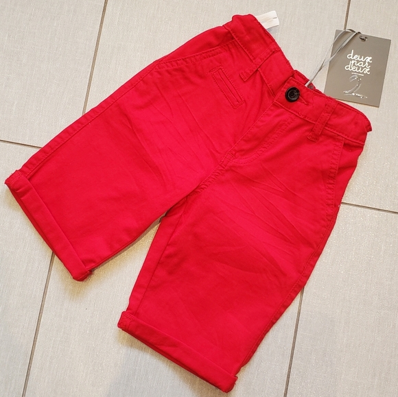NWT deux par deux Boy's Red Burmuda Shorts, 3yrs - Picture 4 of 5